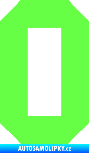 Samolepka Startovní číslo 0 typ 1 Fluorescentní zelená