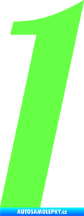 Samolepka Startovní číslo 1 typ 3 Fluorescentní zelená