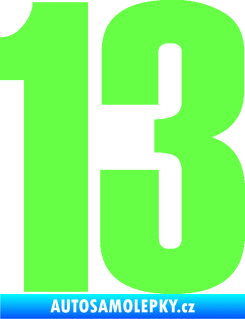 Samolepka Startovní číslo 13 typ 2    Fluorescentní zelená