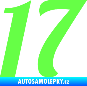 Samolepka Startovní číslo 17 typ 3        Fluorescentní zelená