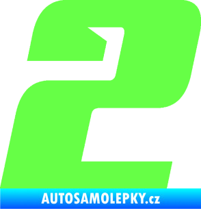 Samolepka Startovní číslo 2 typ 6 Fluorescentní zelená