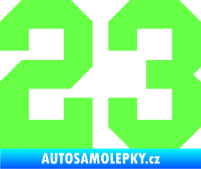 Samolepka Startovní číslo 23 Fluorescentní zelená