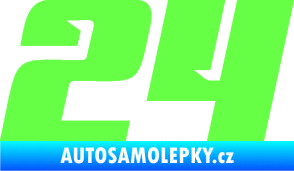Samolepka Startovní číslo 24 typ 6 Fluorescentní zelená