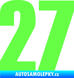 Samolepka Startovní číslo 27 typ 2     Fluorescentní zelená