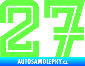 Samolepka Startovní číslo 27 typ 7 Fluorescentní zelená