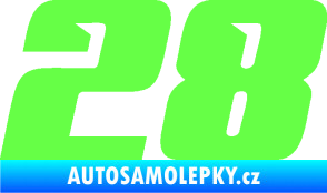 Samolepka Startovní číslo 28 typ 6 Fluorescentní zelená