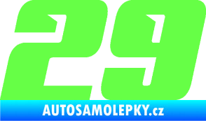 Samolepka Startovní číslo 29 typ 6 Fluorescentní zelená