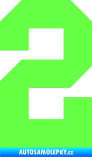 Samolepka Startovní číslo 2 Fluorescentní zelená