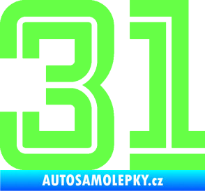 Samolepka Startovní číslo 31 typ 7 Fluorescentní zelená