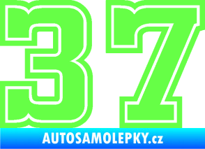 Samolepka Startovní číslo 37 typ 5 Fluorescentní zelená