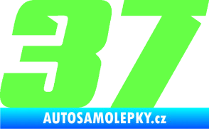 Samolepka Startovní číslo 37 typ 6 Fluorescentní zelená