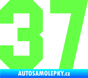 Samolepka Startovní číslo 37 Fluorescentní zelená