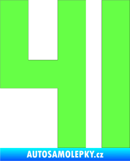 Samolepka Startovní číslo 41 Fluorescentní zelená