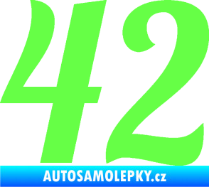 Samolepka Startovní číslo 42 typ 3 Fluorescentní zelená