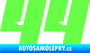 Samolepka Startovní číslo 44 typ 6 Fluorescentní zelená