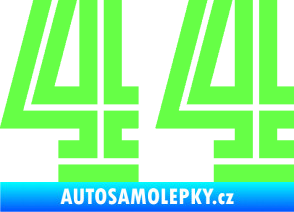 Samolepka Startovní číslo 44 typ 7 Fluorescentní zelená