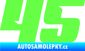 Samolepka Startovní číslo 45 typ 6 Fluorescentní zelená