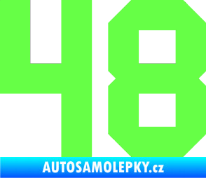Samolepka Startovní číslo 48 Fluorescentní zelená