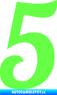 Samolepka Startovní číslo 5 typ 3 Fluorescentní zelená