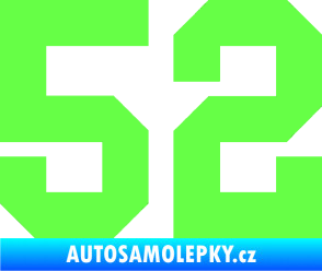 Samolepka Startovní číslo 52 Fluorescentní zelená