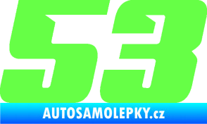 Samolepka Startovní číslo 53 typ 6 Fluorescentní zelená