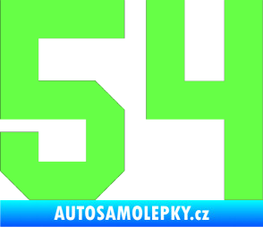 Samolepka Startovní číslo 54 Fluorescentní zelená