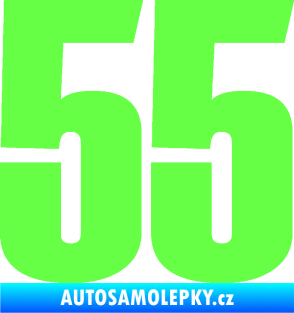 Samolepka Startovní číslo 55 typ 2   Fluorescentní zelená