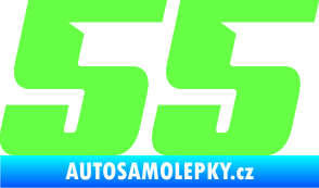 Samolepka Startovní číslo 55 typ 6 Fluorescentní zelená