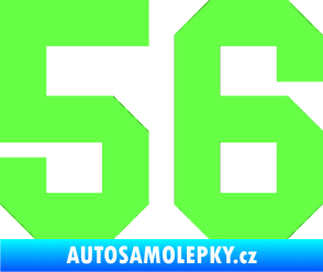Samolepka Startovní číslo 56 Fluorescentní zelená