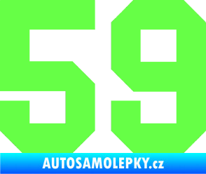 Samolepka Startovní číslo 59 Fluorescentní zelená