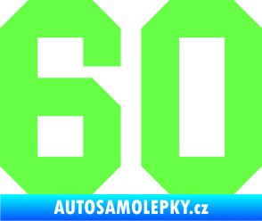 Samolepka Startovní číslo 60 Fluorescentní zelená