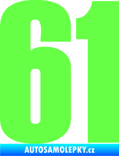 Samolepka Startovní číslo 61 typ 2 Fluorescentní zelená