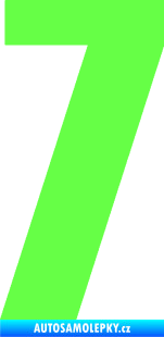 Samolepka Startovní číslo 7 typ 2    Fluorescentní zelená