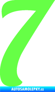 Samolepka Startovní číslo 7 typ 3 Fluorescentní zelená