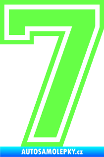 Samolepka Startovní číslo 7 typ 4 Fluorescentní zelená