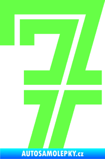 Samolepka Startovní číslo 7 typ 7 Fluorescentní zelená