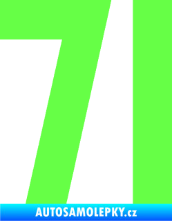 Samolepka Startovní číslo 71 Fluorescentní zelená