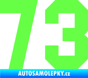 Samolepka Startovní číslo 73 Fluorescentní zelená