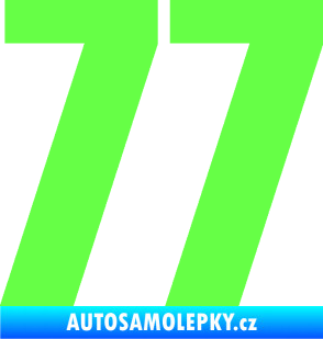 Samolepka Startovní číslo 77 typ 2        Fluorescentní zelená