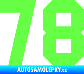 Samolepka Startovní číslo 78 Fluorescentní zelená