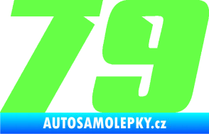 Samolepka Startovní číslo 79 typ 6 Fluorescentní zelená