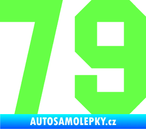 Samolepka Startovní číslo 79 Fluorescentní zelená