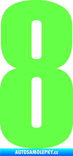 Samolepka Startovní číslo 8 typ 2      Fluorescentní zelená