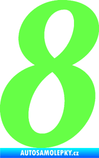 Samolepka Startovní číslo 8 typ 3 Fluorescentní zelená