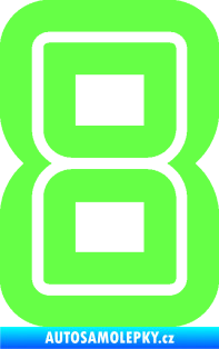 Samolepka Startovní číslo 8 typ 7 Fluorescentní zelená