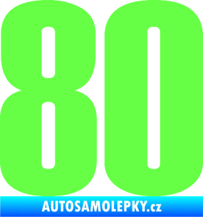 Samolepka Startovní číslo 80 typ 2           Fluorescentní zelená