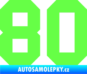 Samolepka Startovní číslo 80 Fluorescentní zelená