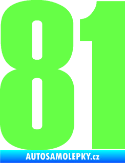 Samolepka Startovní číslo 81 typ 2 Fluorescentní zelená