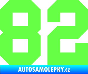 Samolepka Startovní číslo 82 Fluorescentní zelená
