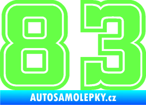 Samolepka Startovní číslo 83 typ 5 Fluorescentní zelená